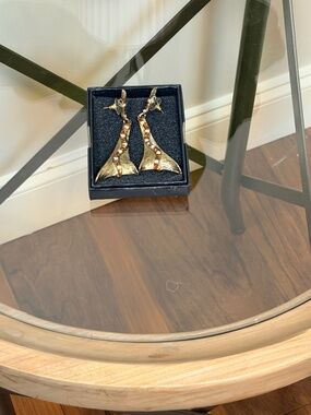 Gold Rhinestone Statement Earrings